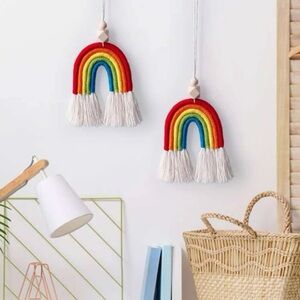 One Rainbow Wall Hanging, Macramé, Rainbow Ornament, Baby Room Decor, Christmas